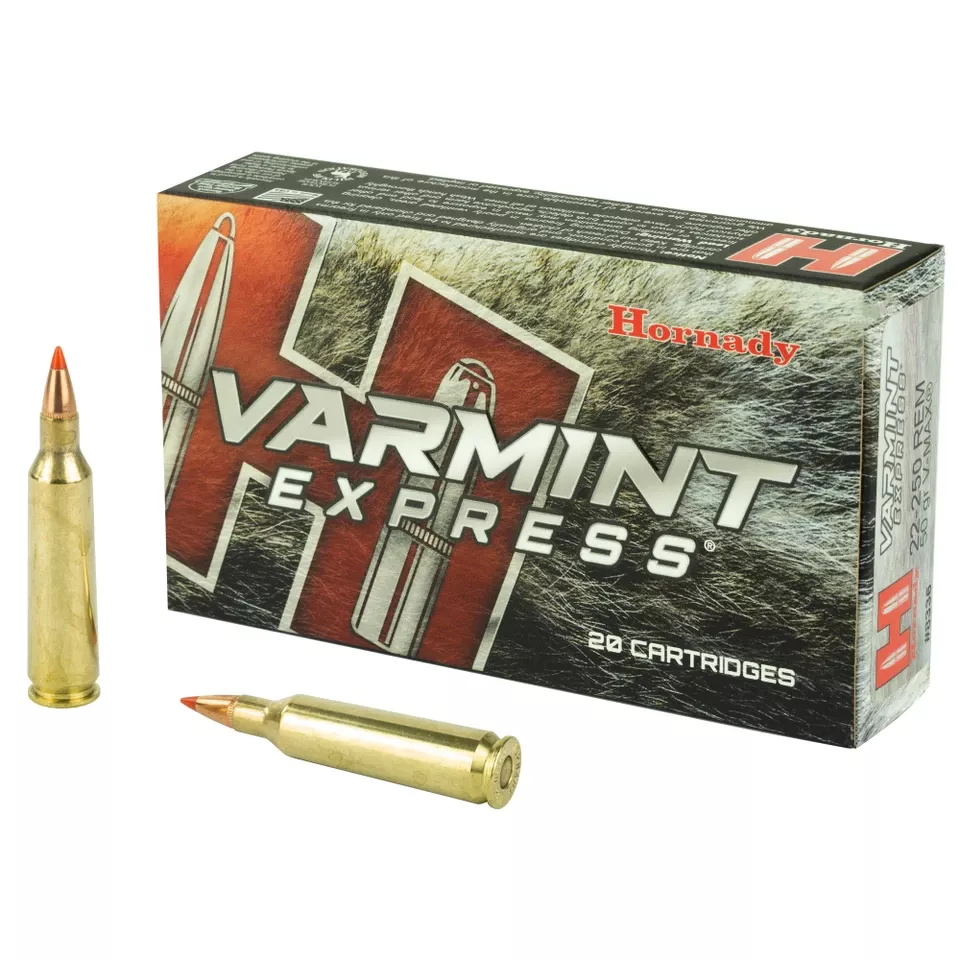 Hornady 22-250 Remington 50 Grain V-MAX Ammunition - 20 Rounds/200 Rounds