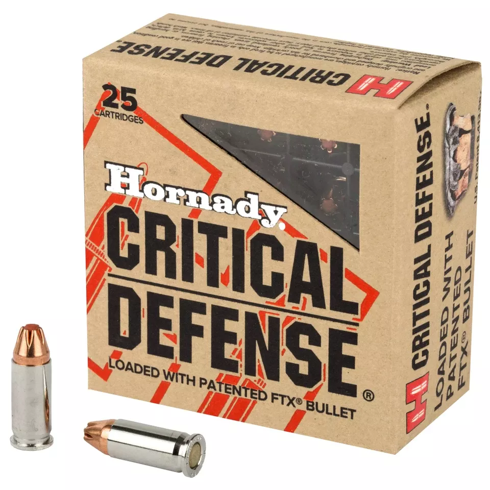 Hornady Critical Defense .25 ACP 35 Grain FTX Ammunition - 25 Rounds/Box, 250 Rounds/Case
