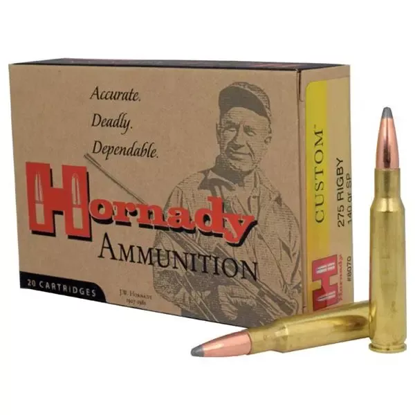Hornady Custom Lite Rifle Ammunition .275 Rigby 140 Grain SP 2680 fps 20/ct