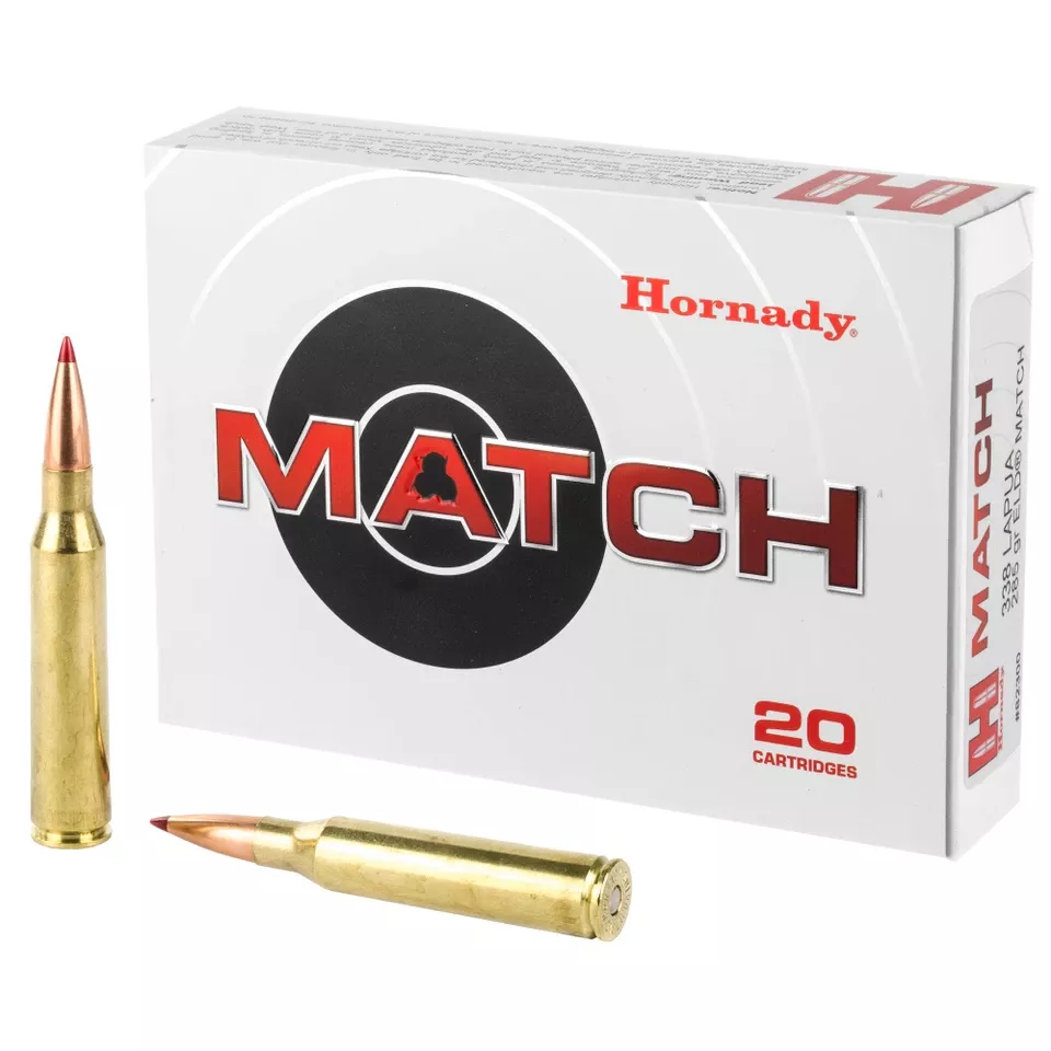 HRNDY 338 Lapua 285gr ELD Ammunition - 20 Rounds per Box, 120 Rounds per Case