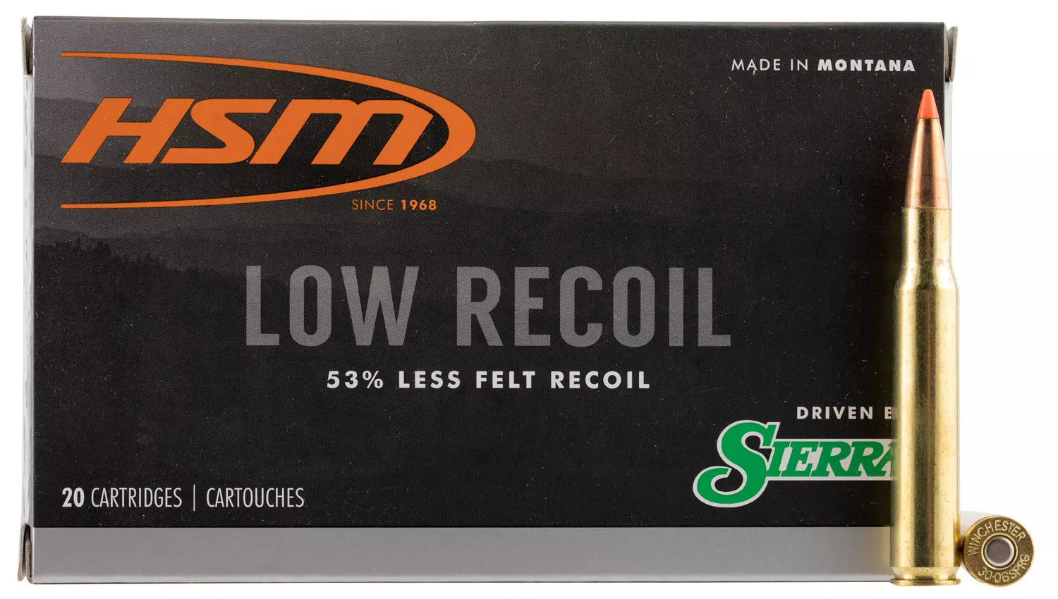 HSM 300642N Low Recoil30-06 Springfield 150 gr Orange Polymer Tip 20 Per Box/ 20 Case