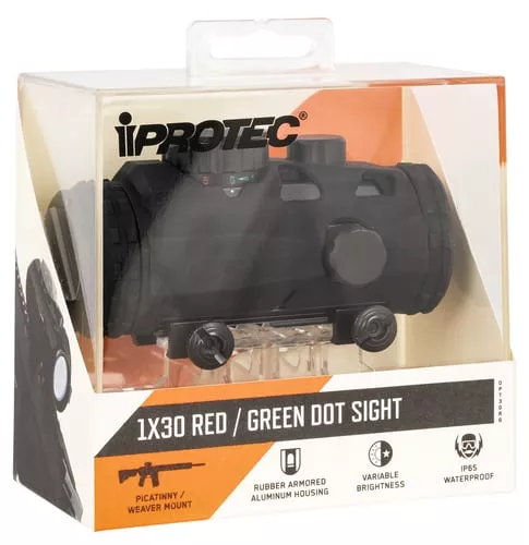 iProtec IPRELC0001 1x30 Red/Green Dot SightMatte Black 1 x 30 mm 5 MOA Red/Green Dot