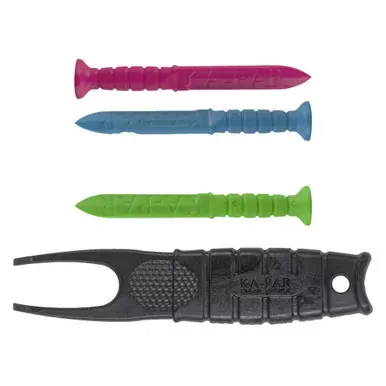 KA-BAR Knives KA-PAR Golf Tool | Includes 4 Golf Tees and Divot Tool | Plastic | Black | 9936