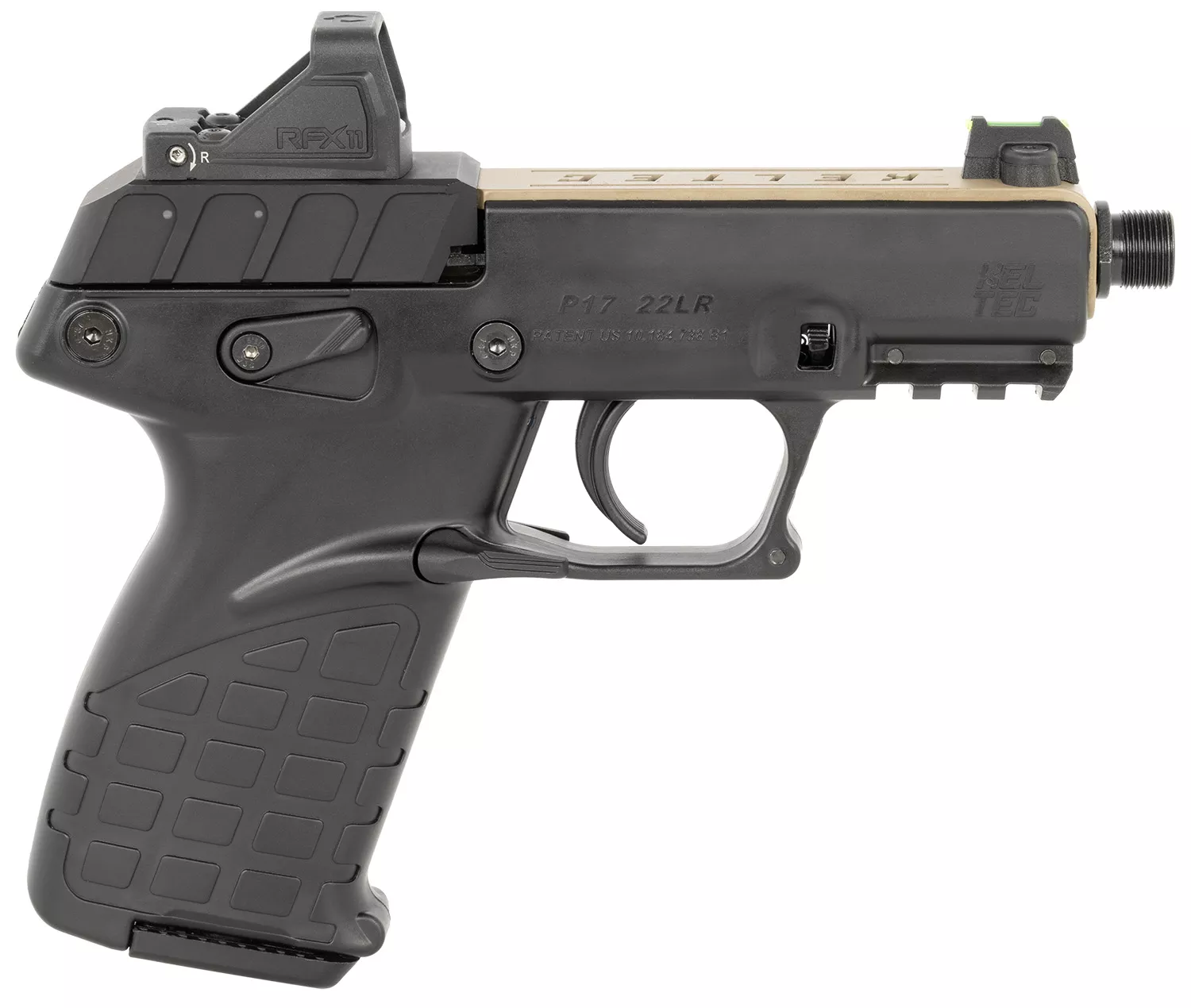 Kel-Tec P17TANBLKOPTIC P1722 LR 16+1 3.80" w/Optic & Holster Tan/Black