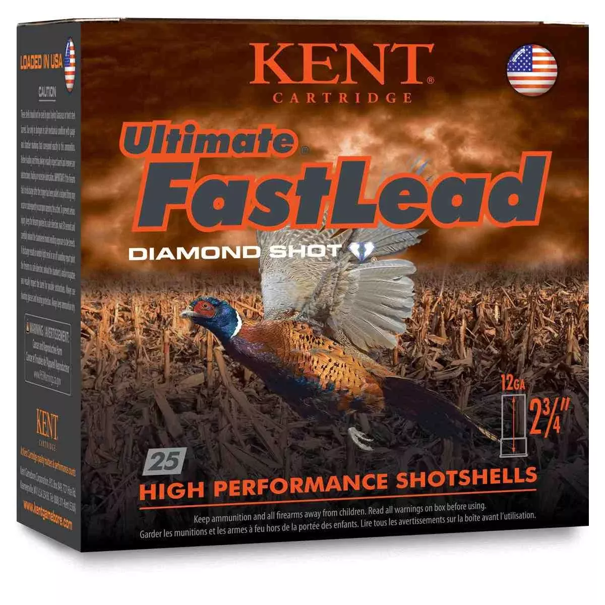 Kent Ultimate Fast Lead Shotshells 12 ga 2-3/4" 1-1/4oz1345 fps #6 25/ct