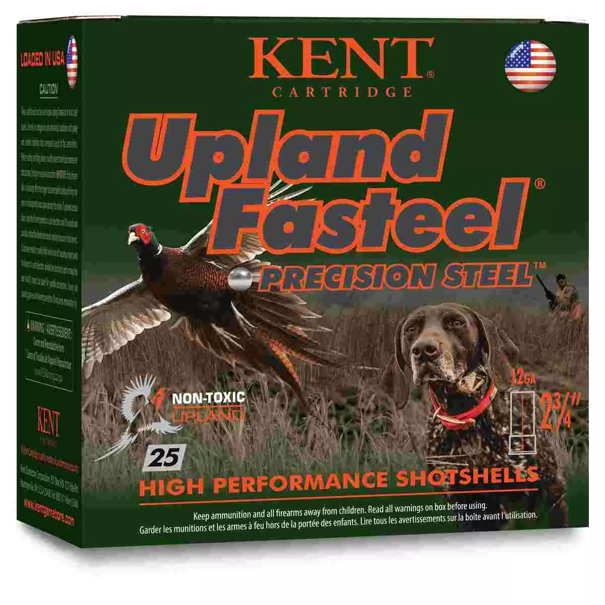 Kent Upland Fasteel Shotshells 12 Ga 2-3/4" 1-1/8Oz 1400 Fps #5 25/ct