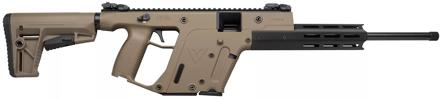 Kriss USA KV22CFD00 Vector CRB Gen2 Full Size 22 LR 10+1 16″ Black Threaded Barrel, Flat Dark Earth Picatinny Rail Aluminum Receiver, M-LOK Handguard, Flat Dark Earth 6 Position Collapsible Synthetic