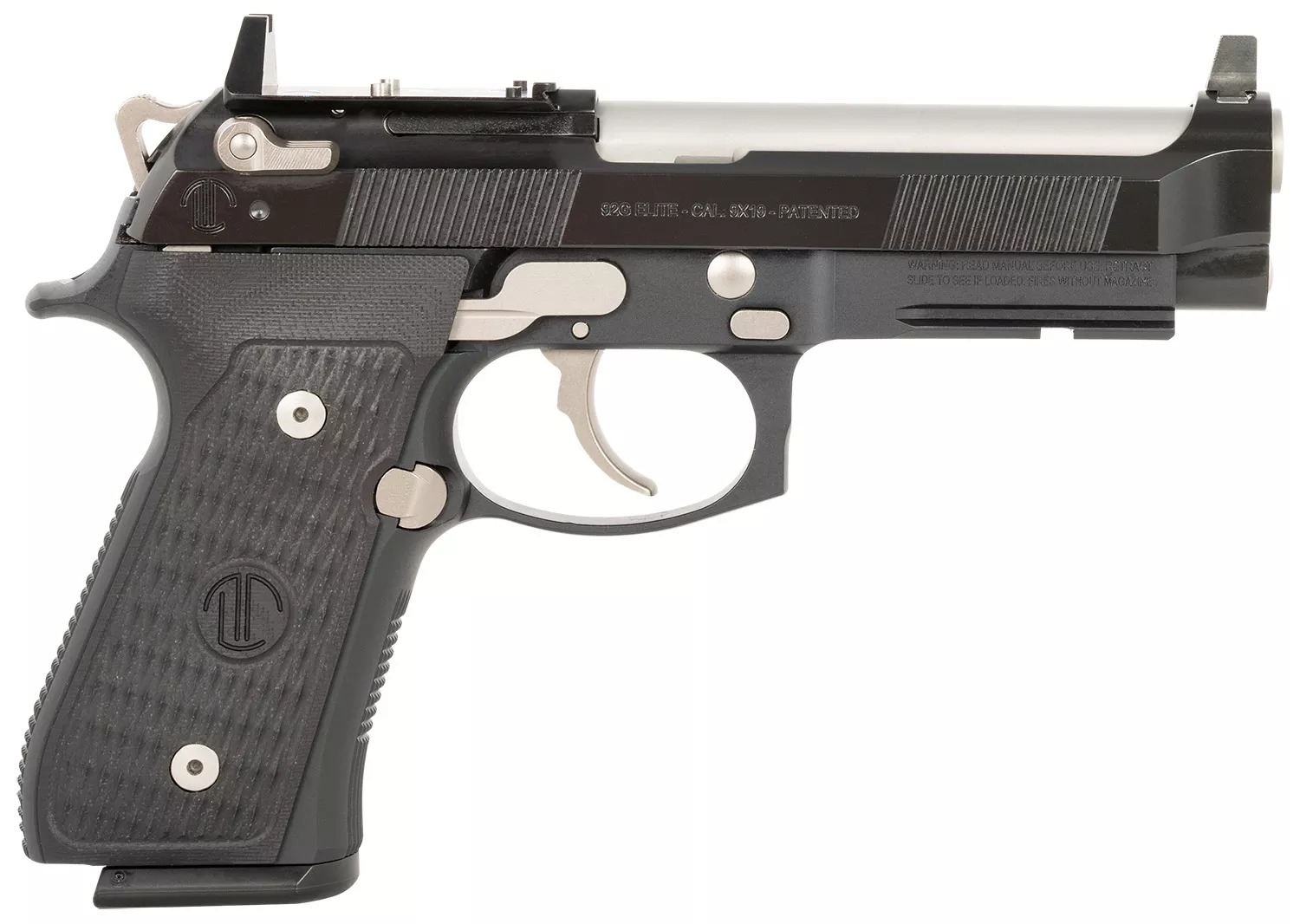 Langdon Tactical Tech LTT92ETJNRR Beretta 92 Elite9mm Luger 18+1 4.70" Stainless Steel Barrel, Black Optic Cut/Serrated Steel Slide, Black Cerakote Frame w/Picatinny Rail, Black VZ G10 Grip