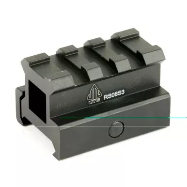 Leapers, Inc. – UTG 3-Slot Compact Riser Mount | .83″ | Medium Compact Height | Picatinny | Black | MNT-RS08S3
