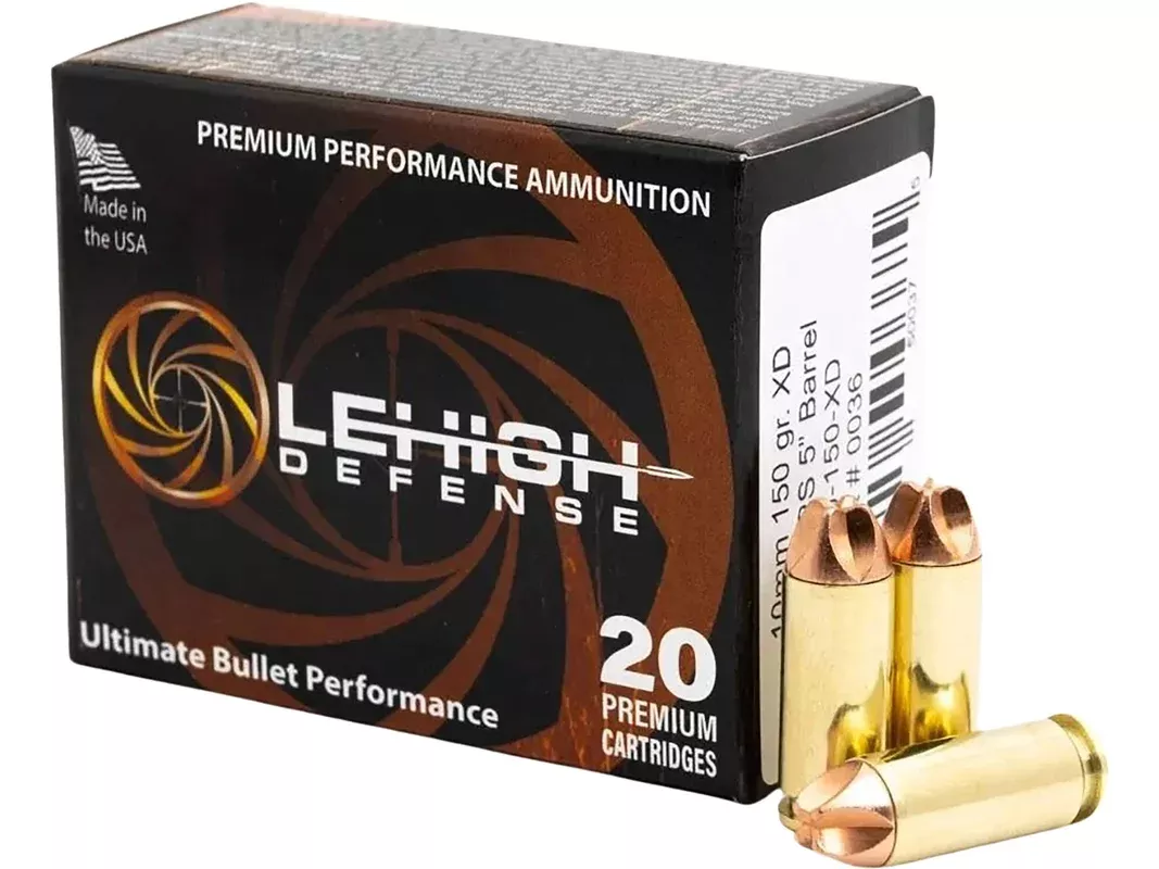 Lehigh Defense Xtreme Defense 10mm Auto Ammo 150 Grain Fluted Lead Free Box of 20