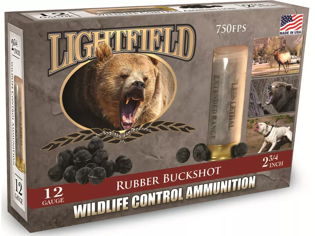 Lightfield Wildlife Control Less Lethal 12 Gauge Ammo 2-3/4″ 21 Pellets Box of 5