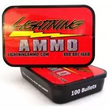 Lightning Ammo Rifle Bullets .22 Cal .224″ 55 gr FMJ-BT w/c100/ct Tin