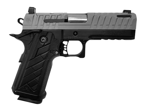 Live Free Armory HG8642-N Apollo 11 V2 Compact 9mm Luger 18+1 4.15" Stainless Barrel, Gray Cerakote Steel Optic Ready/Serrated Slide, Black Cerakote Steel Frame w/Beavertail & Picatinny Rail, Black Al