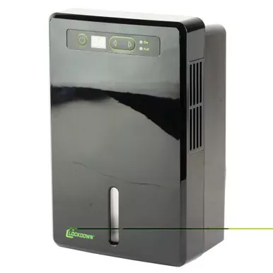 Lockdown Automatic Dehumidifier | Compact | Automatic Humidity Control | 600ML Tank Capacity | Ideal For Vaults and Closets | Black | 1117252