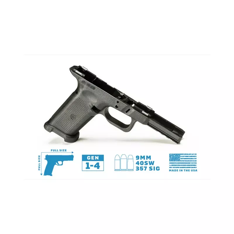 Lone Wolf Defense TWF Full/Full Textured Bare Frame for Glock 17/17L/22/24/31/34/35/37 Gen 3-4
