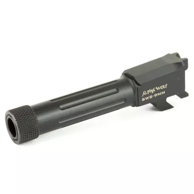 Lone Wolf Distributors AlphaWolf Threaded/Fluted Barrel | 9MM | Salt Bath Nitride Finish | Fits S&W M&P Shield 9 | AW-SWS9TH