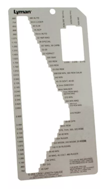 Lyman 7832215 EZee Case Length Gauge 1 All Over 70 RiflePistolRifle Cases UPC: 011516722157