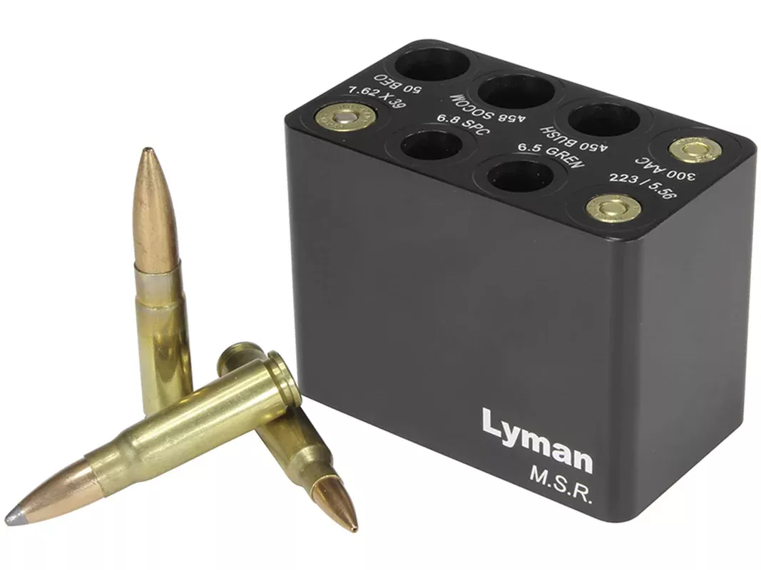 Lyman MSR Multi-Caliber Ammo Checker Cartridge Gauge 223 Remington, 6.5 Grendel, 6.8 Remington SPC, 7.62x39mm, 300 AAC Blackout, 450 Bushmaster, 458 SOCOM, 50 Beowulf