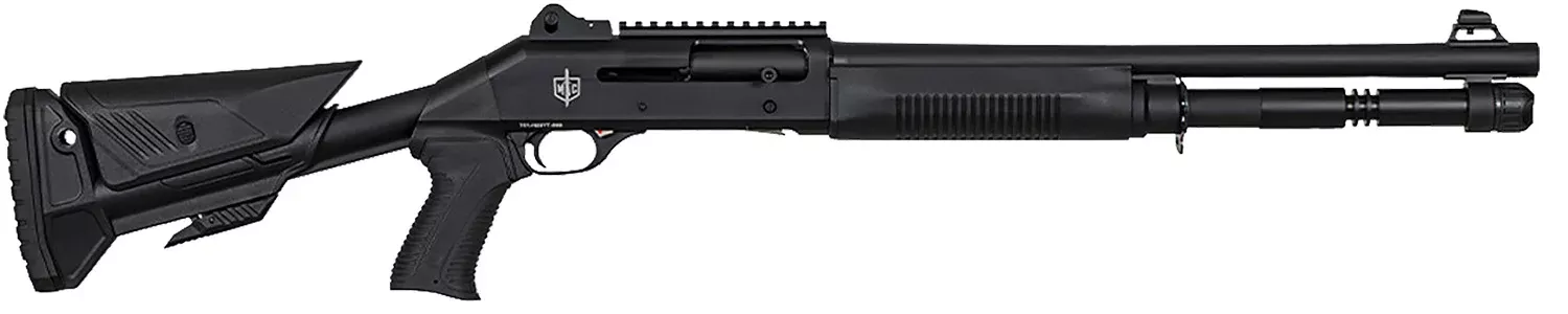 MAC 21000154 1014 Breacher 12 Gauge Semi-Auto 3″ 5+1 18.50″ Black Anodized Steel Barrel, Black Anodized Picatinny Rail Receiver, Black Pinned Fixed Synthetic Stock, Black Polymer Grip