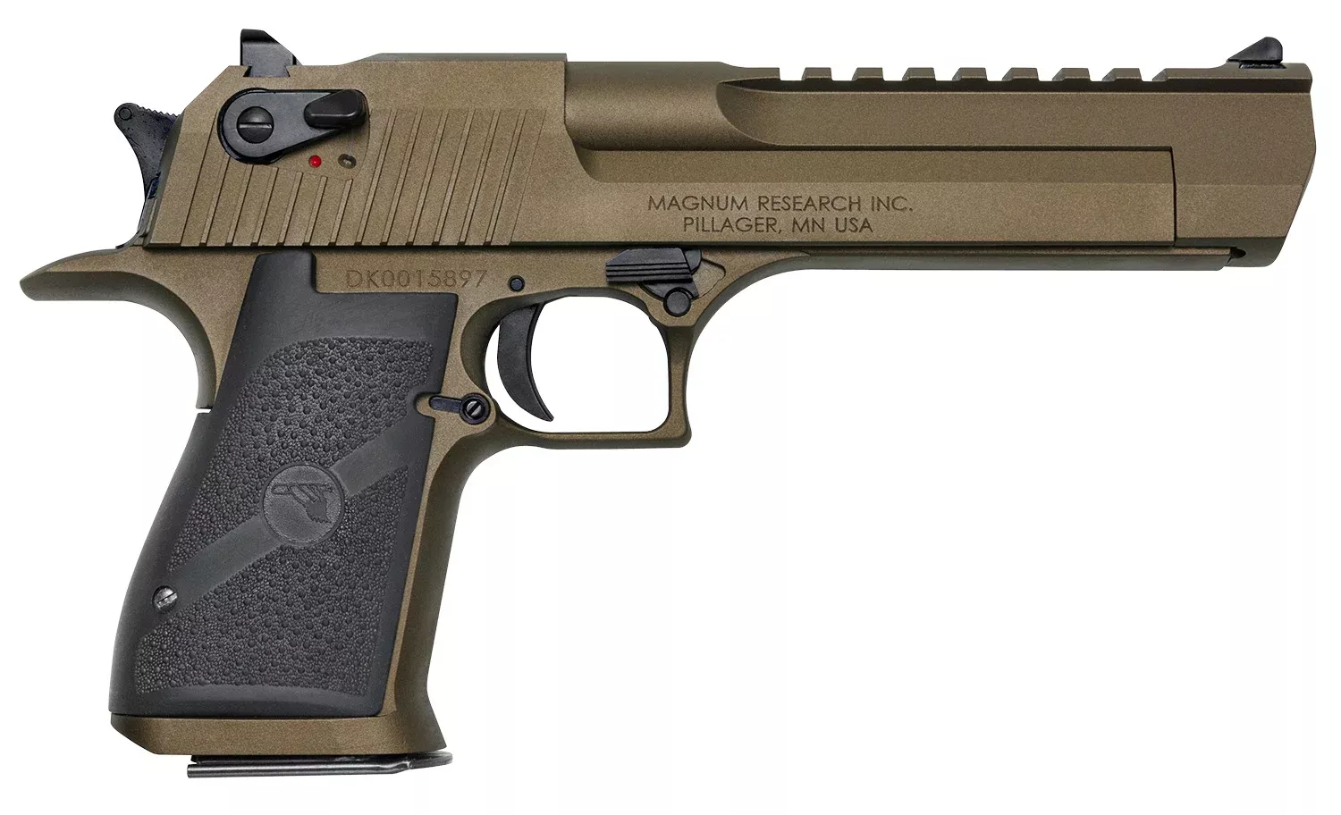 Magnum Research DE50BB Desert Eagle Mark XIX 50 AE 6″ 7+1 Burnt Bronze Cerakote Carbon Steel Frame & Slide Black Rubber Grip