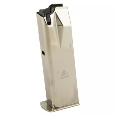 Mec-Gar USA Pistol Magazine, 9MM, 17 Rounds, Fits Ruger P85 Pistols, Steel, Silver, Nickel Finish