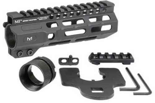 Midwest Industries Combat Rail Handguard 6" Length MLOK Black AFALSEdized Finish Includes 5-Slot Polymer Section Barre