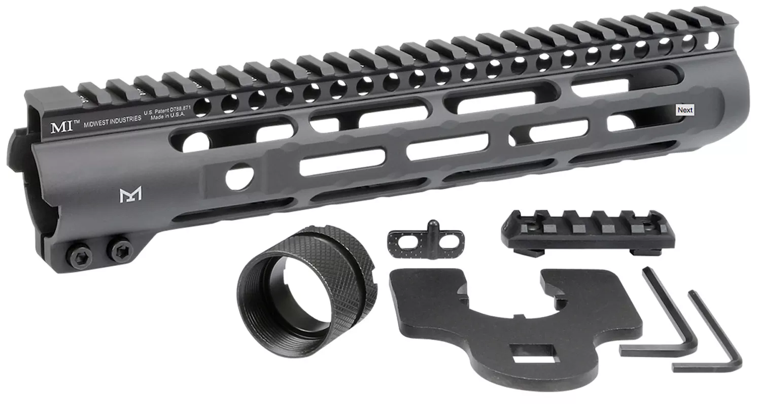 Midwest Industries MISLH105 SlimlineAR-15 Black Hardcoat Anodized Aluminum/Polymer 10.50″ Picatinny/M-LOK
