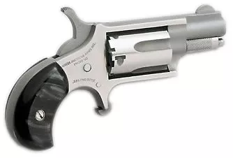 MINI 22LR REV 1-1/8 SS BLK PRL | NAA-22LR-GP-B|PEARLITE GRIPS