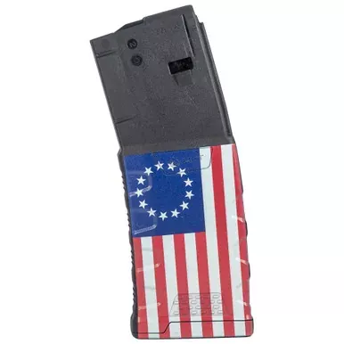 Mission First Tactical Extreme Duty Betsy Ross Flag Magazine | Magazine | 5.56 NATO / .223 REM | 30 Rounds | Black | EXDPM556D-BTR