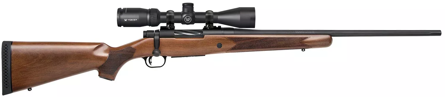 Mossberg 28058 Patriot7mm-08 Rem Caliber with 5+1 Capacity, 22″ Fluted Barrel, Matte Blued Metal Finish & Walnut Stock Right Hand (Full Size) Includes Vortex Crossfire II 3-9x40mm Scope