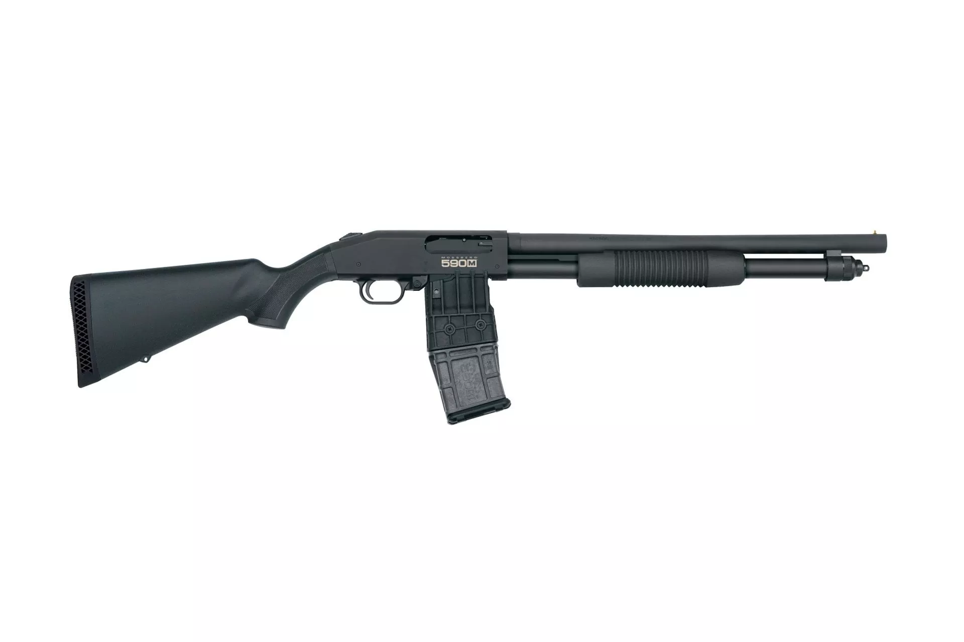 Mossberg 590M Mag-Fed 12GA 18.5″ 10+12.75″ Pump-Action Shotgun – Black – 50205