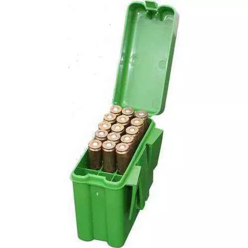 MTM Ammunition Box CASE-GARD Small Green Rifle .223 6x47 Belt Ammo Carrier 20 Round, Model: RS2010 RS-20-10
