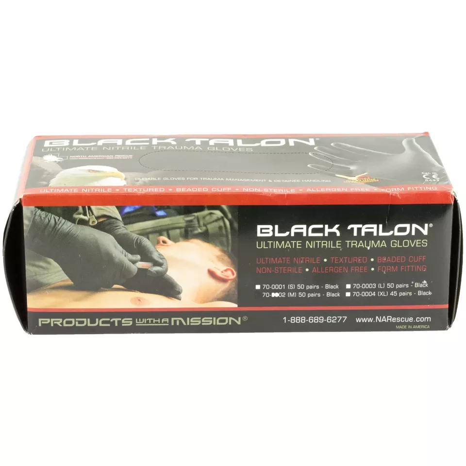 NAR Black Nitrile Gloves Medium - 50 Pairs