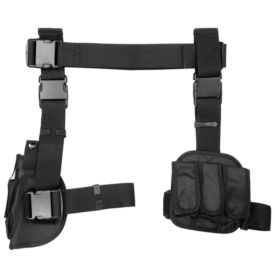 NCSTAR Black Drop Leg Holster with Magazine Holder