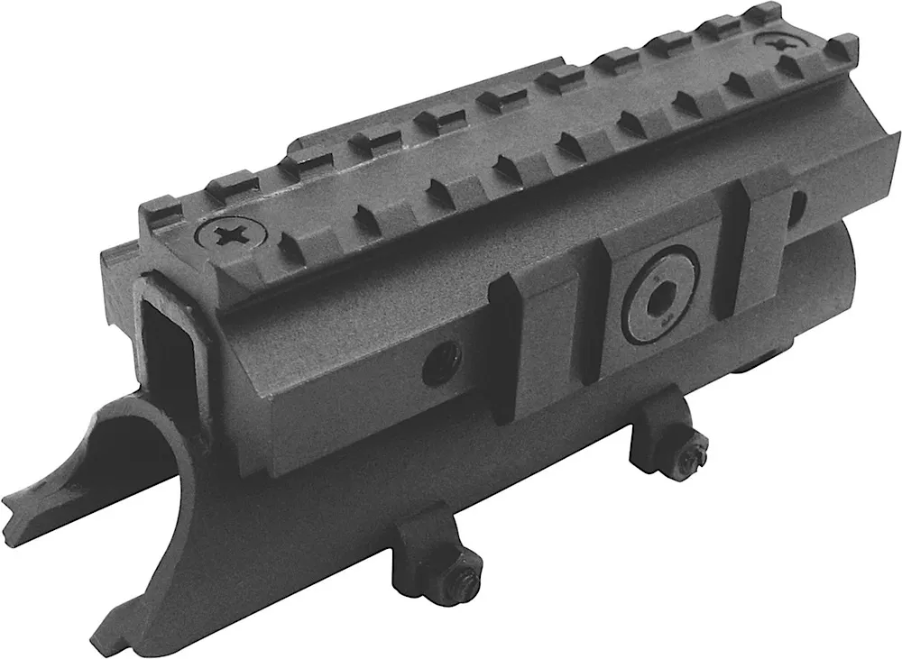 NcStar MTSKS Tri-Rail Receiver Cover SKS Rifle Weaver 4.80″ Long Black Anodized See-Thru Aluminum