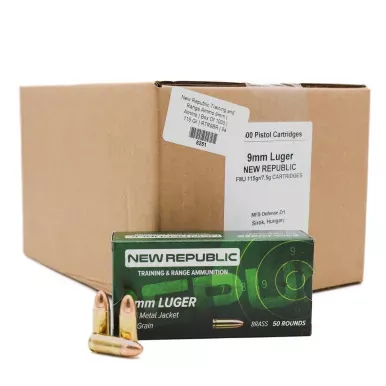 New Republic Training and Range Ammo 9mm | Ammo | Box Of 1000 | 115 Gr | RTR9BR | 9a