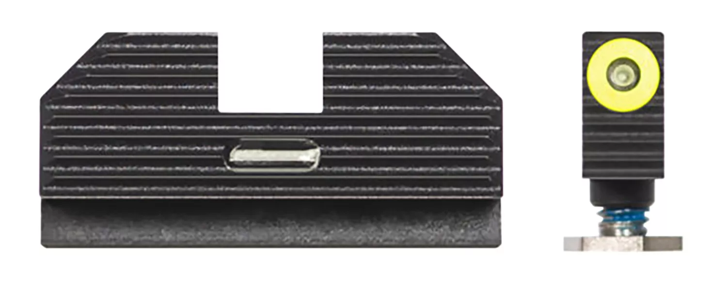 Night Fision GLK001010YGXG Official Costa Ludus Night SightsGreen Tritium Yellow Outline Front Sight-Green Tritium Bar Rear Sight Glock 17/17L/17MOS/19