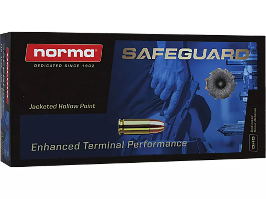 Norma Safeguard 40 S&W Ammo 165 Grain Jacketed Hollow Point Box of 50