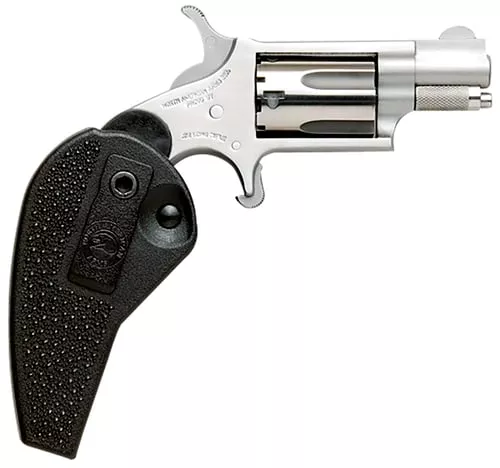 North American Arms 22MSHG Mini-RevolverCompact Frame 22 WMR 5 Shot 1.13″ Stainless Steel Barrel, Frame & Cylinder, Black Synthetic Holster Grip, Exposed Hammer