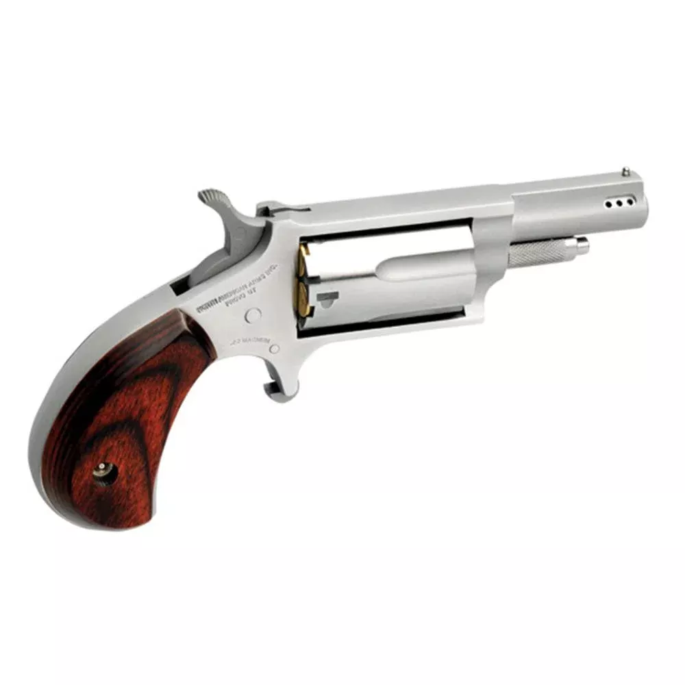 North American Arms Ported Magnum Handgun .22 WMR 5rd Capacity 1.63″ Barrel Silver with Rosewood Grips