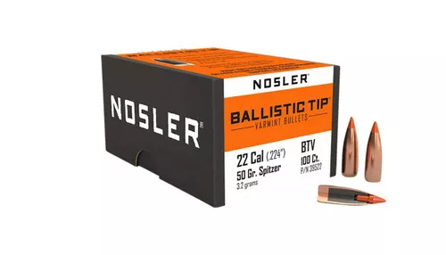 Nosler 39522 Ballistic Tip.22 Cal .224 50 gr Spitzer Point 100 Per Box UPC: 054041395229