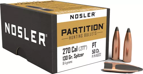 NOSLER BULLETS 270 CAL .277 – 130GR PARTITION 50CT