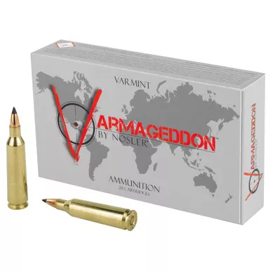 Nosler Varmageddon, 22-250 Remington, 55 Grain, Flat Base Tipped, 20 Round Box 65155