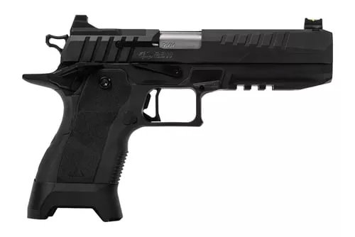 Oa Defense2311Full Size 9mm Luger 17+1 5" Stainless Barrel, Black Steel Optic Ready/Serrated Slide, Black Aluminum Frame w/Picatinny Rail, Black Polymer Grip, Ambidextrous