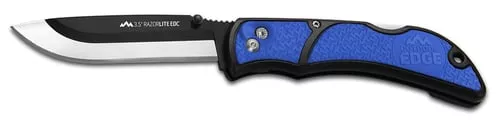 Outdoor Edge RLU40C RazorLite3.50 Folding Drop Point Tanto Plain 420J2 SS Blade BlackBlue Polymer Handle UPC: 743404301525