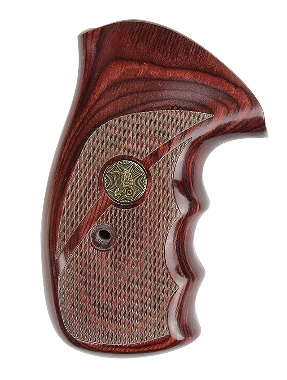 Pachmayr 63040 Renegade Grip Checkered Rosewood Laminate with Finger Grooves for S&W N Frame