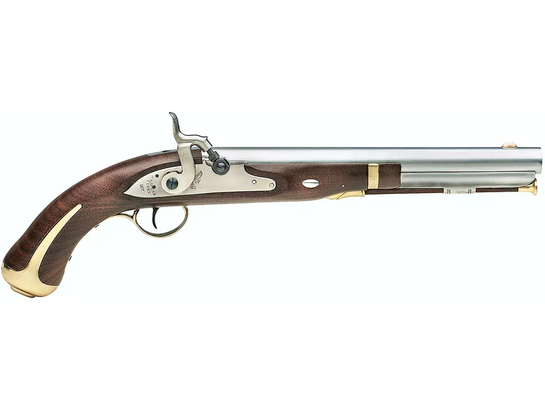 Pedersoli Harper’s Ferry Percussion Muzzleloading Pistol 54 Caliber 10″ Chrome Barrel Walnut Stock