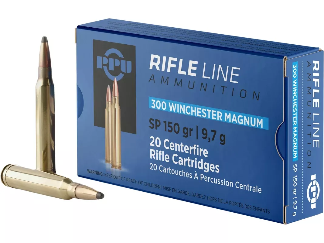 PPU 300 Winchester Magnum Ammo 150 Grain Jacketed Soft Point Box of 20