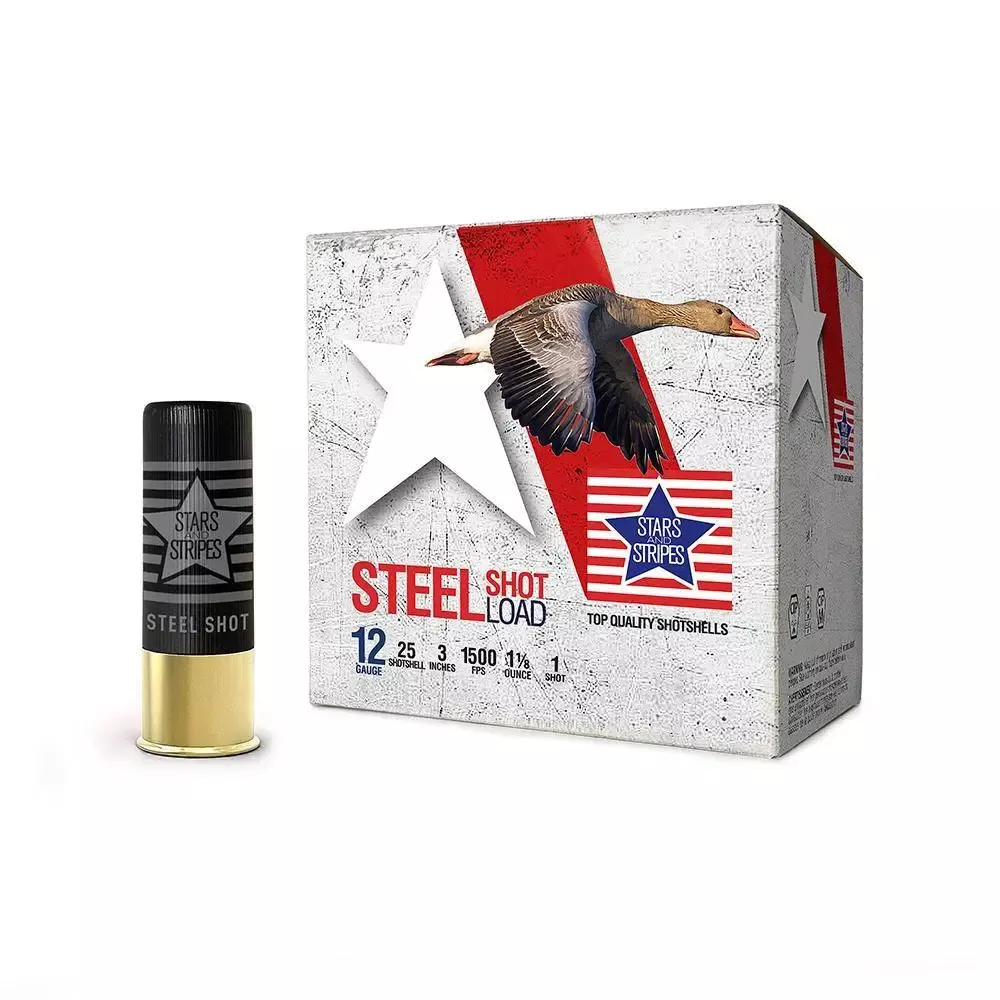 PPU Stars & Stripes Steel Shotshell 12Ga 3 1-1/8 Oz 1500 Fps #1 25/ct