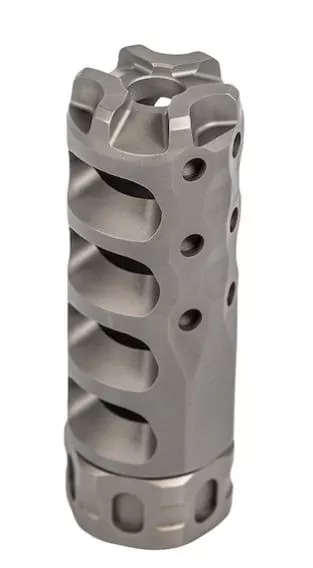 Precision Armament Hypertap Slim Muzzle Brake 9mm/.350Cal – 1/2×28 – Stainless – A04685